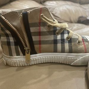 authentic girls Burberry high top sneakers